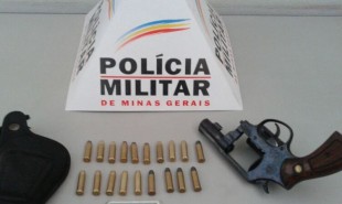 PM APREENDE REVÓLVER E MUNIÇÕES COM JOVEM DE 21 ANOS
