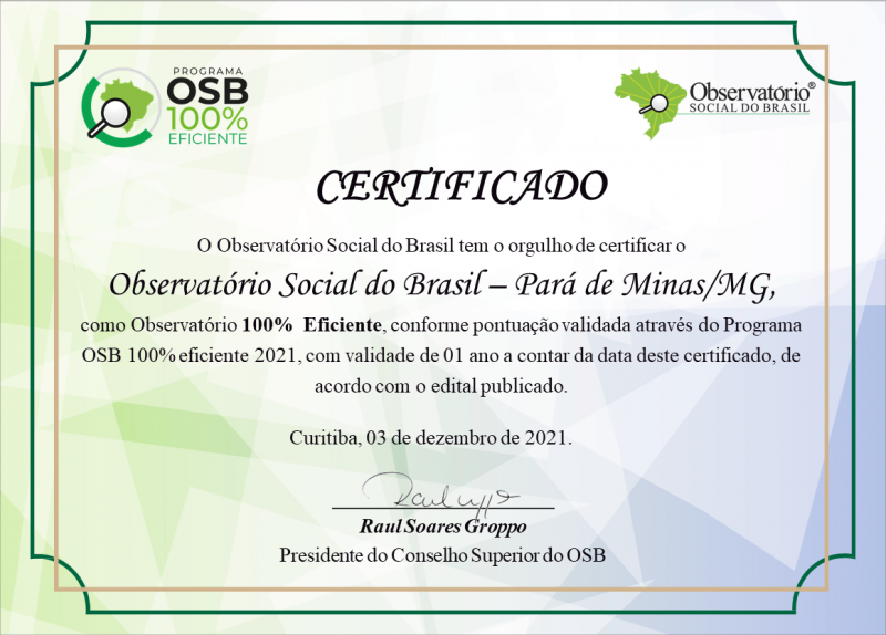OSB LOCAL CRESCE NO RANKING NACIONAL